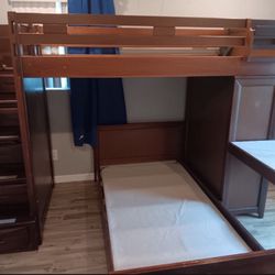 Loft Bed with Storage + Desk + Twin Trundle