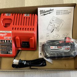 Milwaukee M18 Battery 5.0 Ah and Charger M18 / M12