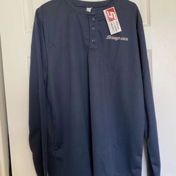 Men’s Snap-On Long Sleeve Pullover Quarter Button Henley Work Shirt (XXL) *New*