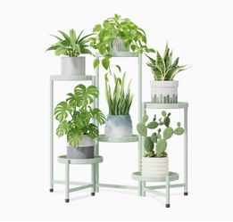 6 Tier Metal Rust Resistant Foldable Plant Flower Pot Stand Holder Size 31" Tall New Condition
