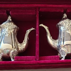 Vintage Godinger Teapot Salt And Pepper Shakers