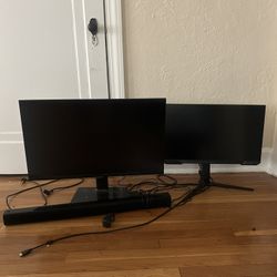 2 4k Monitors 32 & 27 And Soundbar