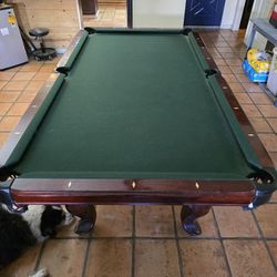 Slate Pool Table With Accesories 