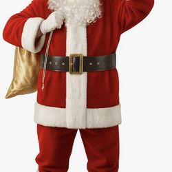aje de Papá Noel para Hombres, Traje Profesional de Santa para Adultos, 10 Piezas, Juego Deluxe Rojo de Navidad, Traje de Santa para Vacaciones de Adu