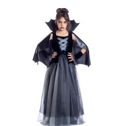 Dracula’s darling 2 piece  dress with attached cape pair of gauntlets L 10-12 costume