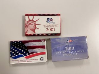 2001 , 2010 Silver Proof Sets & 2010 Proof Set