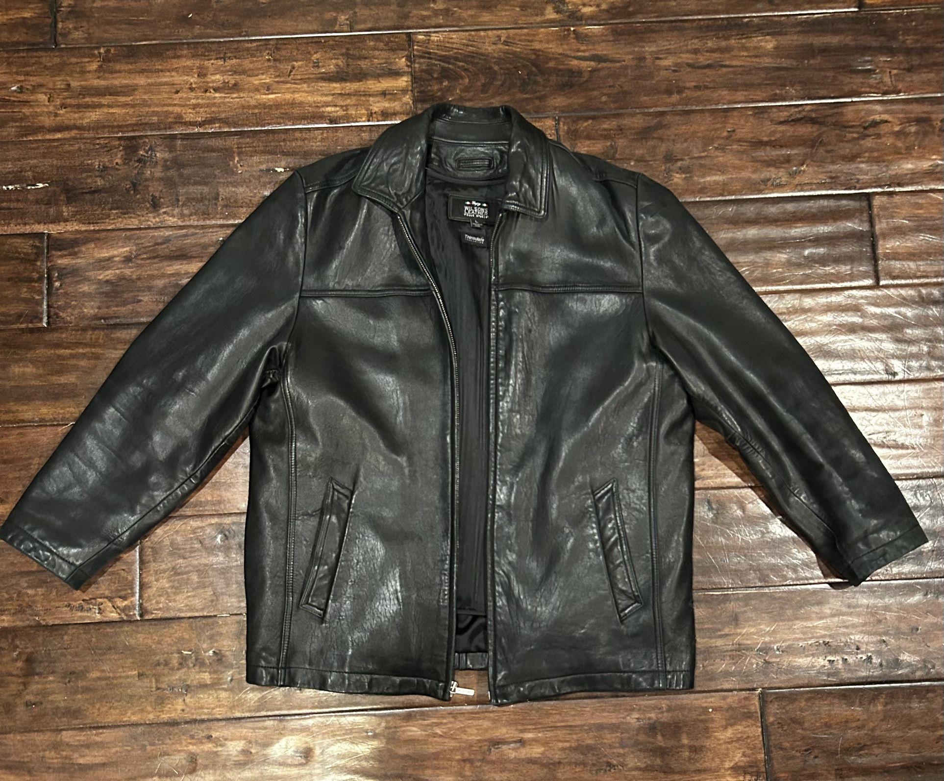 Wilsons Leather Jacket Pelle Studio (Black- Men's Large)