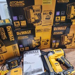 Dewalt Atomic Brushless 23g Pin Nailer New Kit Baterie And Charger Included Also Bag $$$235