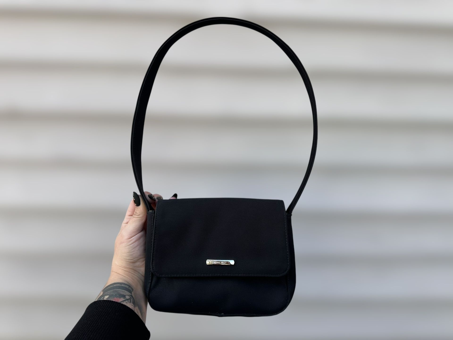 Nine West Black Shoulder Bag Purse Leopard Interior Y2K Bag