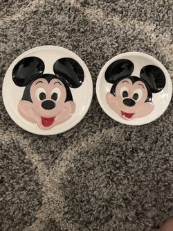 Mickey Mouse Bowl and Dish. (CERAMIC)