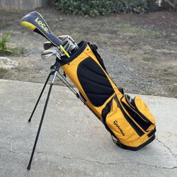Taylor Made Golf Bag With Mixed Matched Golf Clubs And Loco Driver