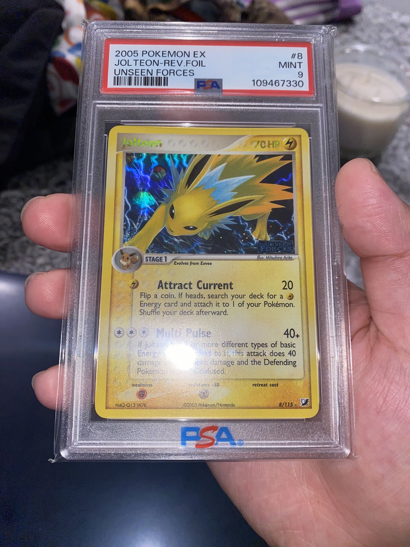 Pokemon Jolteon Unseen Forces Stamp Reverse Foil Psa 9