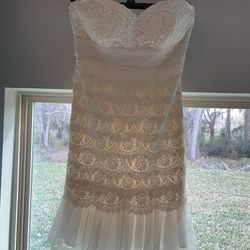 Beautiful Beige/White Sexy but Elegant Dress - Size 4!