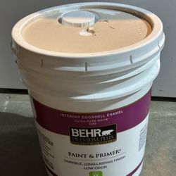 BEHR PREMIUM PLUS 5 gallon Eggshell Interior Paint & Primer Beige Light Tan
