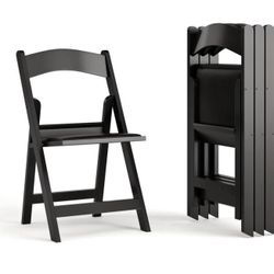 Folding Chairs, Set of 4, Black