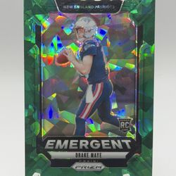 Drake Maye Green Cracked Ice Prizm Rookie 