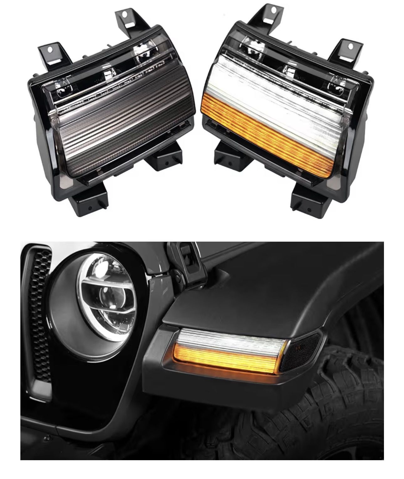 LED Sequential Flashing Turn Signal Lights for Jeep Wrangler JL Sport 2018-2024 Halogen Model Only