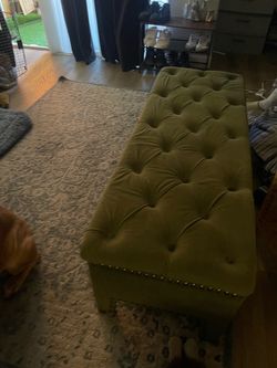 Green velvet Ottoman