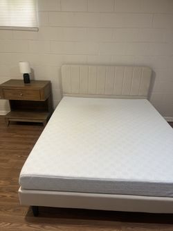 Upholstered Bed Frame with Mattress