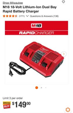 Milwaukee M18 Dual Bay Rapid Battery Charger