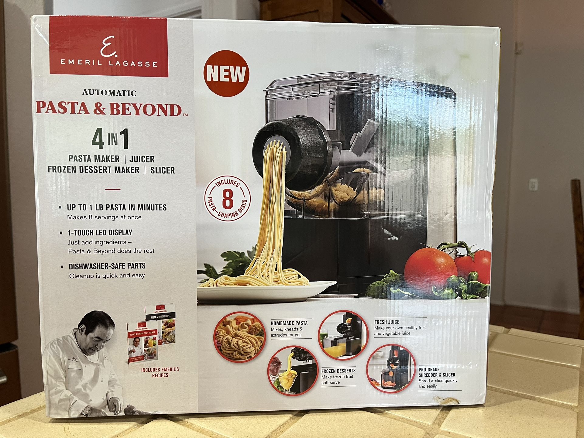 Emeril Lagasse Automatic Pasta & Beyond, NIB, 4 In 1 Pasta Maker | Juicer | Frozen Dessert Maker | Slicer