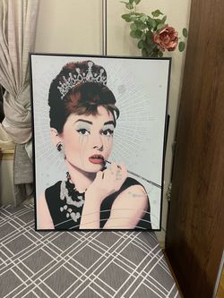 NEW Audrey Hepburn Glitter Canvas Wall Art