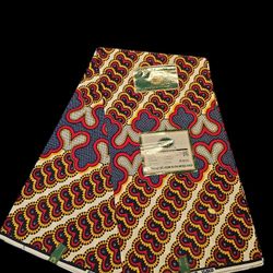 100% COTTON REAL DUTCH WAX BLOCK PRINTS  ( African Wax Print ) 6YARDS BY VLISCO HOLLANDAIS 