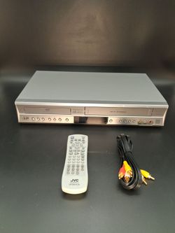 JVC, VCR/DVD Player with remote and cable.  Works fine!