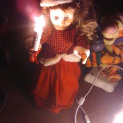 Vintage Christmas Doll Electric . Cancel Glows And She Rotates Her Body