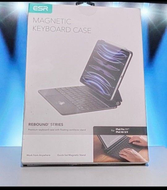 ESR Case for iPad Air 11 Inch with Keyboard (M2, 2024) and iPad Pro 11/Air 5th/4th Generation, Easy Setup Magnetic Stand