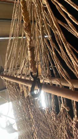 Vintage macramé rope hammock