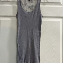 BP Gray Lace Floral Appliqué Tank Top - Size Medium - VGUC