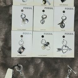 NEW Fossil Charm Bracelet + 9 charms NEW