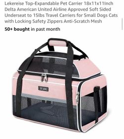 Lekereise Soft-Sided Pet Carrier Bag Pink