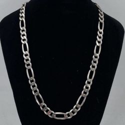 Silver 925 46g 20” Figaro Link Necklace & Matching 8” 25g Bracelet 