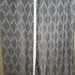 Grey & Dark Grey Curtains 40in X 88in 2 Panels 