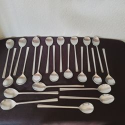 22 Pcs Utensils Stainless Steel Chinese Long Handle Spoon Lot Kitchen Craft Lot