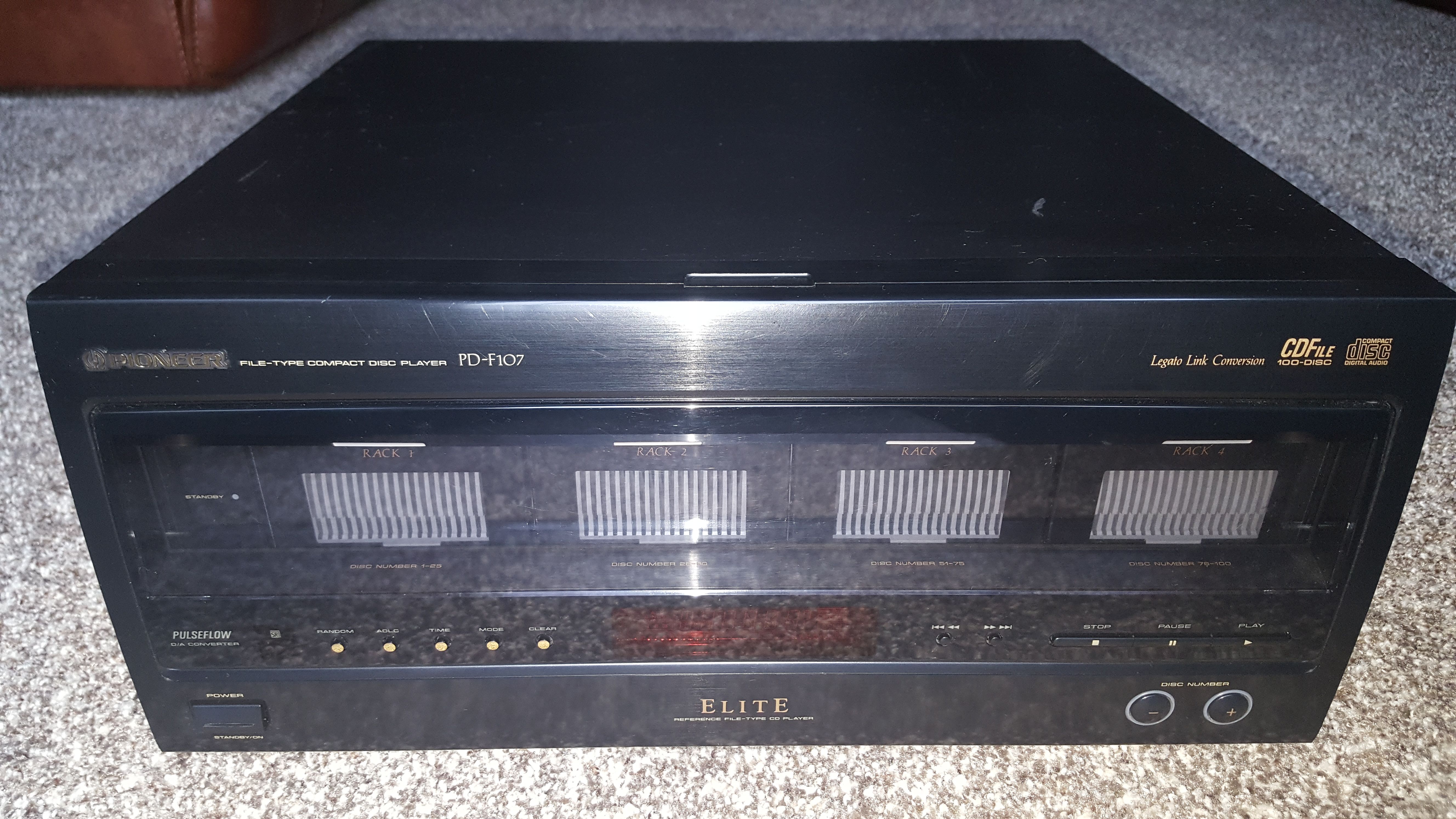PIONEER ELITE PD-F107 FILE-TYPE 100-DISC CD PLAYER - MINT CONDITION