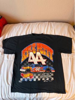 Kyle Petty #44 NASCAR Auto Racing Graphic LARGE T-Shirt Shirt Black HOT WHEELS