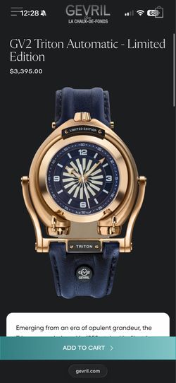 Gevril Men's Triton Automatic Calfskin Leather Watch
