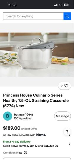 Princess House Culinario Series Healthy 7.5-Qt. Straining Casserole