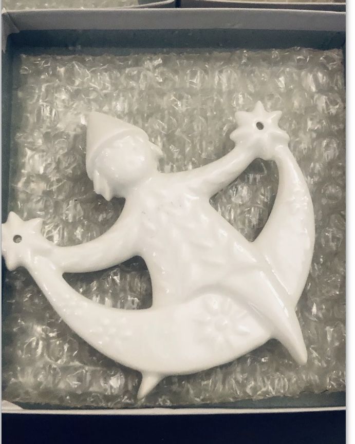 1975 Lovely Haviland Limoges Christmas Ornament, SPARKLING ANGEL 1975, O