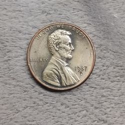 1987 D Penny Error Have Zinc Have Copper