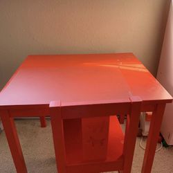 Red Study Table And Chair 