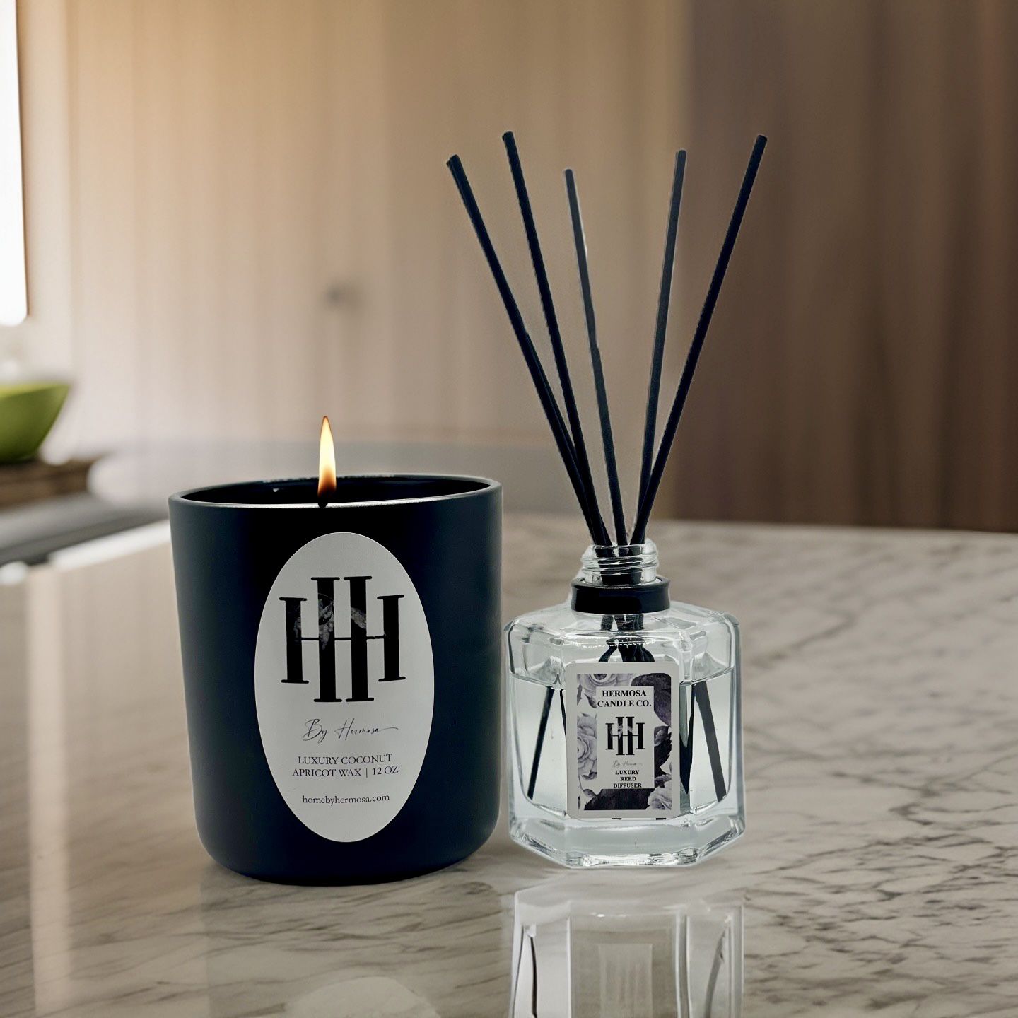 Candle And Reed Diffuser Gift Set