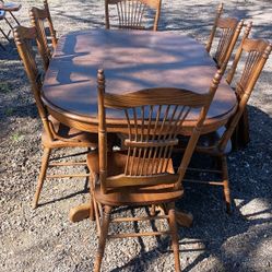 6 Chair and dining table/2 parts extend 