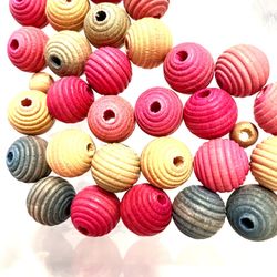 Lot Of Multicolored Wooden Beads