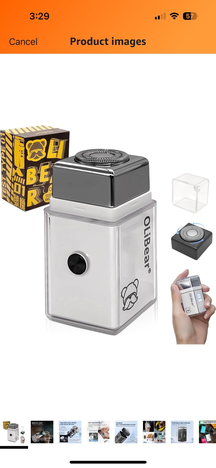 Mini Portable Electric Shaver for Men and Women, Mini Shaver, Rechargeable IPX7 Waterproof Lightweight Shaver with Battery Power Display (White)