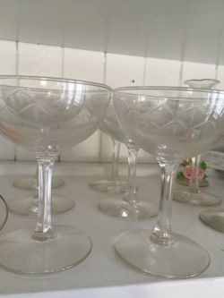 7 vintage coupe glasses