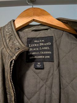 Lucky Brand Black Label Distressed Leather Jacket M